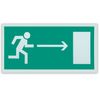 Evacuation sign "Direction to the emergency exit to the right", 300x150 mm, self-adhesive, photoluminescent