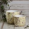 Kaemingk / Set of decorative pots Village de France 10-12 cm, 2 pieces, yellow, ceramics