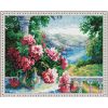 Опт-картина / Diamond mosaic 40x50, round rhinestones Flowers on the terrace