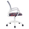 BRABIX / Armchair "Fly MG-396W", with armrests, white plastic, mesh, gray with "Graffity" pattern, 532404
