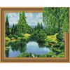 Опт-картина / 3D Elmas mozaik 40x50, yuvarlak rhinestones Rus ormanı