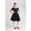 Robe d'école en polyviscose bleu "Polinka" à manches courtes