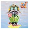 A set of creative mosaic of sequins on canvas "Raccoon" 30x30 cm