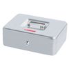 Box for money, valuables, documents, stamps, 90x180x250 mm, key lock, silver, BRAUBERG