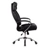 "LK-14CH" office chair, leather, chrome, black