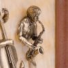 Золотая антилопа / Painting "Trio: violinist, double bass player, saxophonist" on onyx