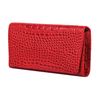 Purse women's FABULA, 185х95 mm, genuine leather, hidden button, crocodile, red