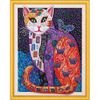 Опт-картина / 5D diamond mosaic 40x50 round rhinestones Cat and butterfly