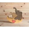 Wooden toy puzzle-rocking "elephant Family"