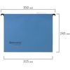 Carpetas colgantes A4 (350x245 mm), hasta 80 hojas, SET de 10 uds., Azul, cartón, BRAUBERG (Italia)