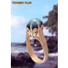 Ring of gold 585 with star sapphire 7x8 mm