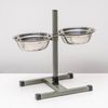 Пижон / Dude / Stand with bowls, 2 x 1 l, height 40 cm, collapsible, gray-green shagreen