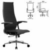 МЕТТА / Office chair "K-8.1-T" chrome, perforated eco-leather, adjustable seat, black