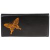 Purse women's BEFLER "Butterfly" 185х95 mm, genuine leather, button, embossed, black