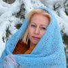 Пуховый платок / Shawl, light blue