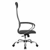 МЕТТА / Office chair "SU-B-8" chrome, mesh fabric, soft seat, light gray
