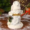 Зимнее волшебство / Doll "Santa Claus, in a white fur coat, with a staff and a bag"