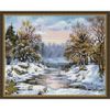 Опт-картина / Diamond mosaic 40x50, round rhinestones Winter landscape
