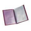 BEFLER / Graceful cat driver's wallet, genuine leather, embossed, 6 plastic pockets, purple