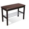 SHEFFILTON / Shoe bench-shelf SHT-B2, 670x310x490 mm, 1 shelf, wood / leatherette / metal, wenge / brown / chrome