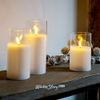 Kaemingk / A set of LED candles with imitation of Audrey's flame: White 13-17 cm, 3 pcs on batteries, timer