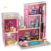Wooden doll house with swimming pool "gloss"