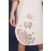 Снежинка / Snowflake / Women's dress "A-la-russ" of a-line silhouette made of linen with cutwork embroidery