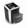 Stove bath heater "Оса Inox" with a door anthracite with stainless steel inserts