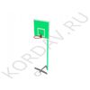 Basketball stand with a shield and ring