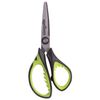 Scissors ONLANDIA "BASIC", 140 mm, ribbed rubber inserts, black-green, Euro slot