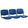 Seats for the chair "Trim", set 3 pieces, leather blue, frame black