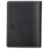 Purse mens FABULA "Blackwood", 130х95 mm, genuine leather, stitching, button, black
