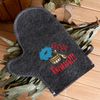 Добропаровъ / Bath mitten with embroidery "Miracle bath", gray / 3 pieces