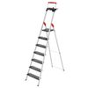 Stepladder 7 steps L100 TopLine, Alu, with tray and pull-out handle, Hailo