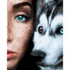 Опт-картина / Pittura con numeri 40x50 GX 32383 Ragazza e husky