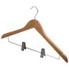 BRABIX / Standard coat hangers, size 48-50, SET of 3 pieces, wooden, clips for trousers, pine color