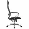 МЕТТА / Office chair "K-29" chrome, leather, soft seat and back, black