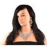 Collier de ton argent en alliage de diamants autrichiens étincelants Touchstone serti de Maangtika pour les femmes