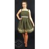 Елецкие кружева / Yelets lace / Women's sundress with linen dark green embroidery