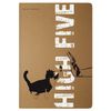 BRUNO VISCONTI / Notebook EURO A5 40 sh., Stitching, cage, craft cardboard, beige paper 70 g / m2, "KOTIK-GIVE FIVE" / 10 pcs.
