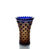 Гусевской Хрустальный завод / Crystal vase for flowers "Imperial" large amber-blue handmade