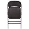 Folding chair for the house and office BRABIX "Golf Plus CF-003 Comfort", black frame, leather black