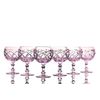 Гусевской Хрустальный завод / Set of crystal glasses for cognac pink 6 pieces