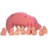 Puzzle "Pig and her family" - colorful educational toy (handmade)