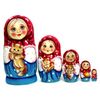 Matryoshka "girl with kitten" 5 dolls