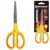 Scissors BRAUBERG "Extra" 185 mm, classic shape, ribbed rubber inserts, orange-yellow