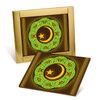 Chocolate greeting card with traditional ornaments