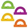Protractor 10cm, 180 degrees, plastic, STAMM "Crystal Neon", tinted, neon, assorted