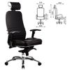 Office chair METTA "SAMURAI" KL-3 black with headrest, leather