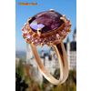 585er Goldring mit 7x9 mm Spinell und rosa Saphiren